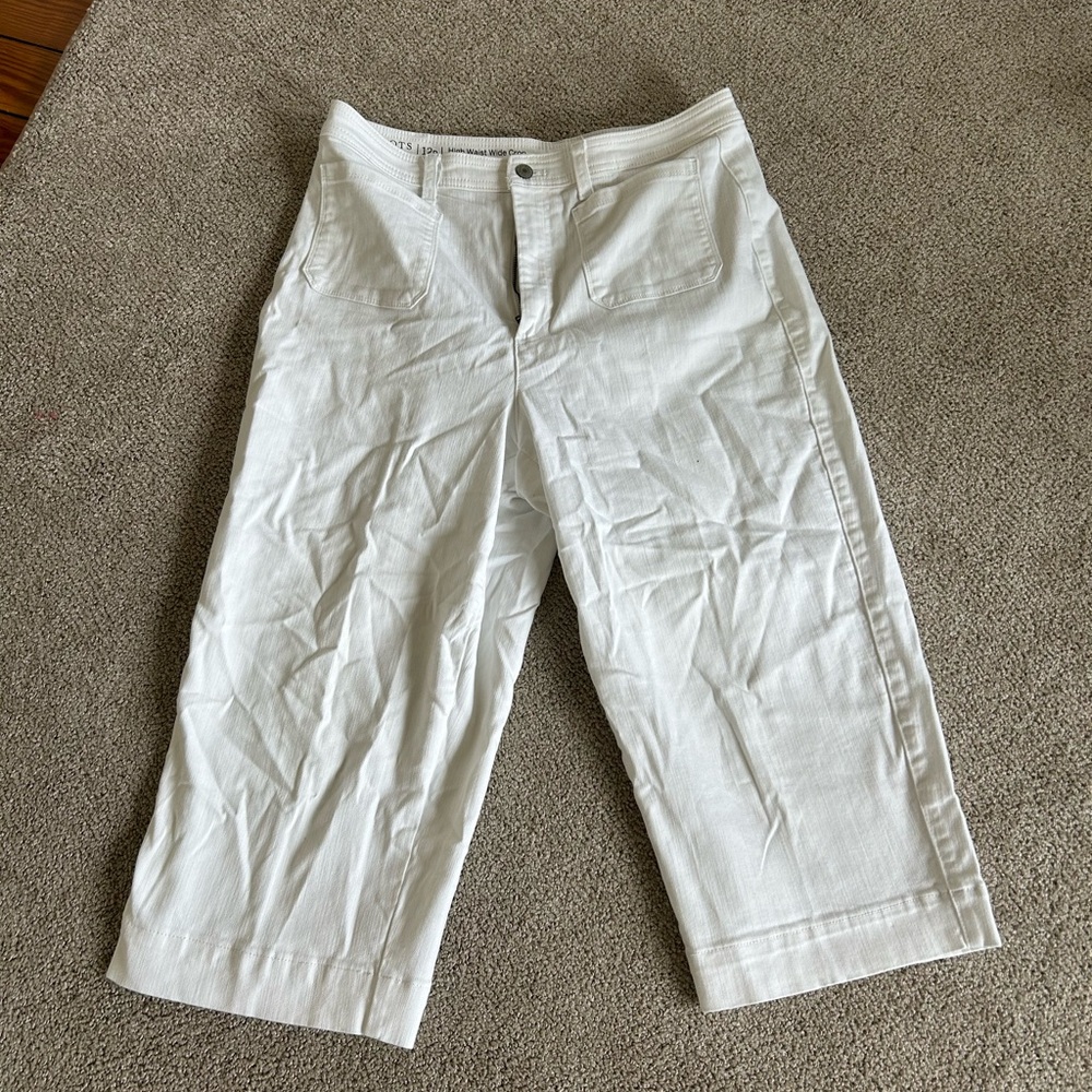 Talbots White Chinos High-Waisted Cropped